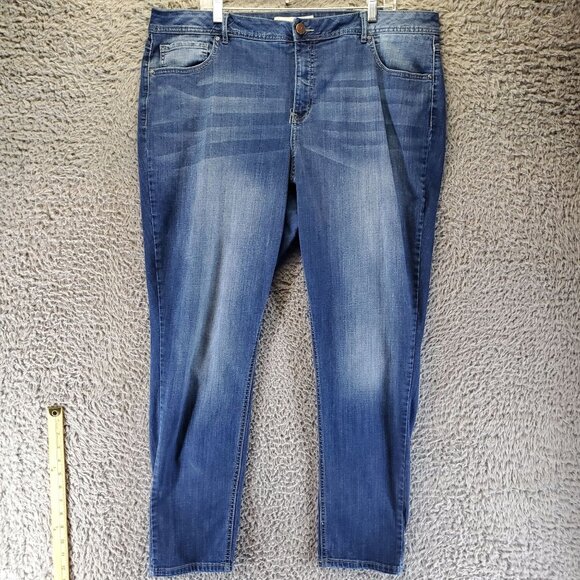 Cato Jeans Womens 22W Blue Classic Stretch Denim Tapered Straight Leg - Picture 1 of 12